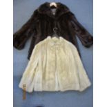 A vintage blond mink jacket, together with a vintage brown musquash jacket