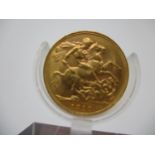 An Edwardian gold full sovereign with St George to the obverse 1910