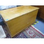 An early 20th century pine blanket chest