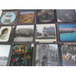 Early 20th century Magic Lantern slides and glass negatives with stereoscopic examples, along with a