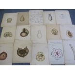 Fifteen Victorian watercolours, some dated 1888 of microscope slide specimens, approx 8" x 7 1/2"