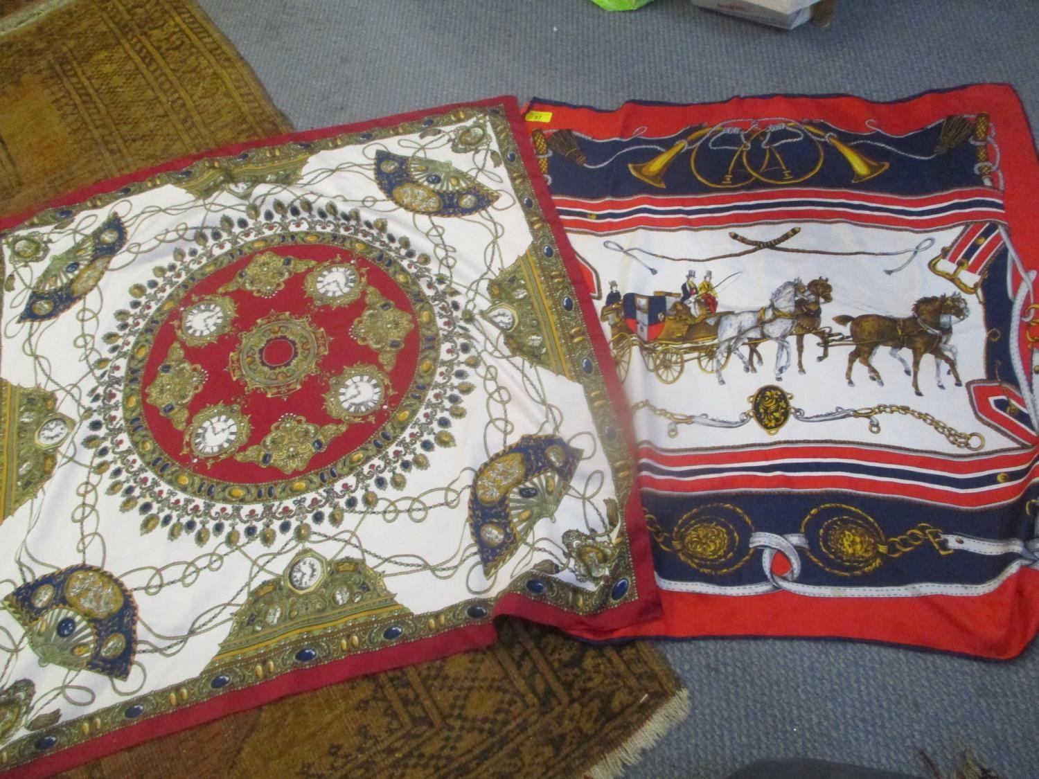 A vintage Hebe silk scarf and a Hermes style silk scarf, along with a selection of vintage fashion - Image 2 of 7