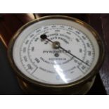 A Bailey's patent pyrometer, Albion Works, Salford, a Brass train or steam engine pressure gauge
