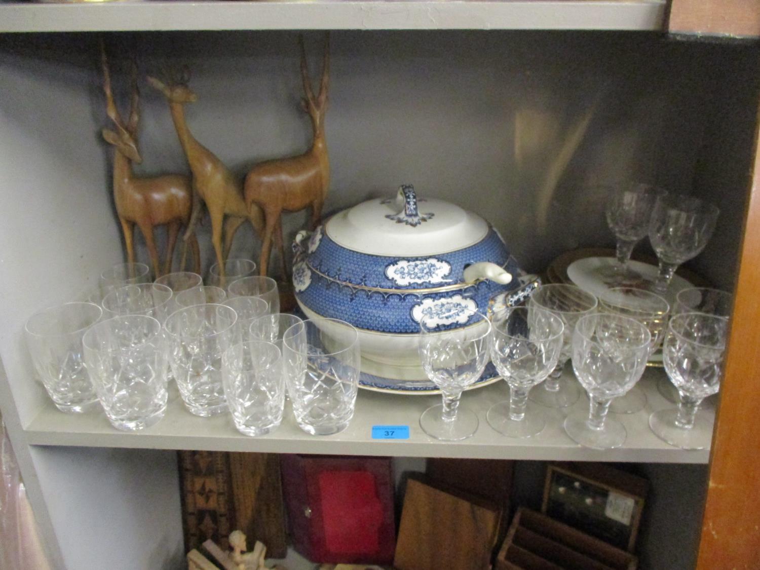 Ceramics and glass to include a Losol ware soup tureen and stand with ladle and part set of Stuart - Image 4 of 7