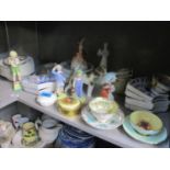 Ceramics to include Royal Doulton figure Miss Muffet HN2062, HN2040, 19th century ceramics, Aynsley,