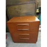A mid 20th century retro teak G-Plan style chest of four drawers