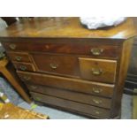 A 19th century large oak and mahogany chest of drawers, 49" h x 50 1/4"w