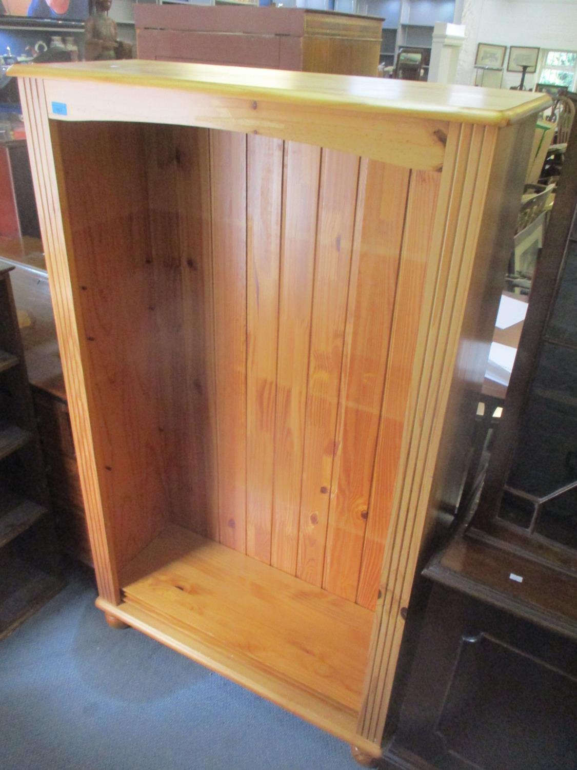 A modern pine bookcase, 60"h x 36 1/2"w
