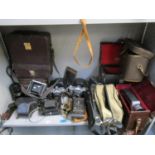 A selection of vintage cameras, lens and accessories to include a Prinzflex 500 camera