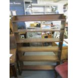 An Arts & Crafts oak six tier bookcase, 56 6/8" x 39" x 9 6/8"