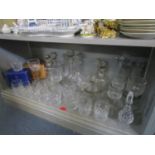 A quantity of glassware to include Royal Doulton glass and decanters