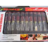 A set of Neilsen twelve piece wood carving chisel sets