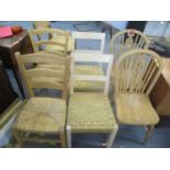 Three pairs of 20th century chairs to include two Windsor chairs