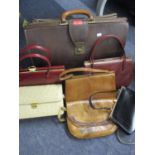 A quantity of mid 20th century ladies handbags to include Mappin & Webb, a snakeskin bag and others,