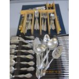 A Cipullo for Mikasa, Japanese two tone part cutlery set and an Oneida Craft Deluxe stainless