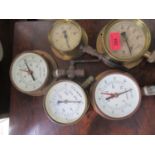 Five nautical pressure gauges to include Payne & Griffiths Ltd, W HG Wilcos & Co Ltd and BSS