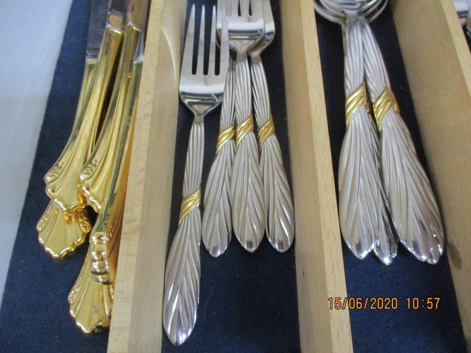 A Cipullo for Mikasa, Japanese two tone part cutlery set and an Oneida Craft Deluxe stainless - Image 3 of 3