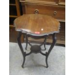 A late 19th/early 20th century mahogany two tier occasional table 28 1/2"h x 21"w