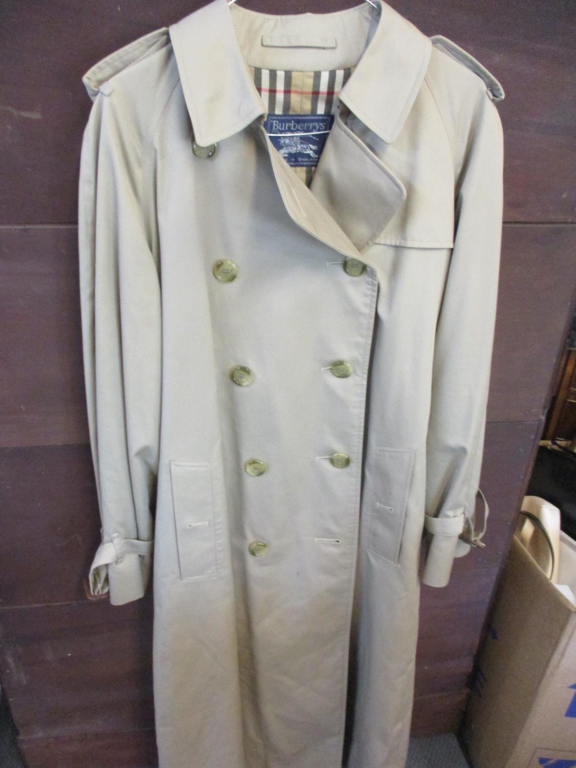 Burberry - a ladies full length tan rain coat size 14 long