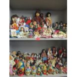 A quantity of 20th century dolls of the world to include fabric examples, Henry VIII and his