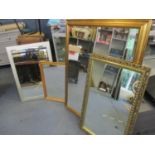 Four modern mirrors to include an example with a gilt frame, various sizes