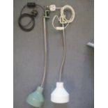 Two similar mid 20th century machinists/architects clamp lights, pat tested