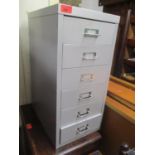 A modern small metal six drawer filing cabinet 23 1/4"h x 11"w