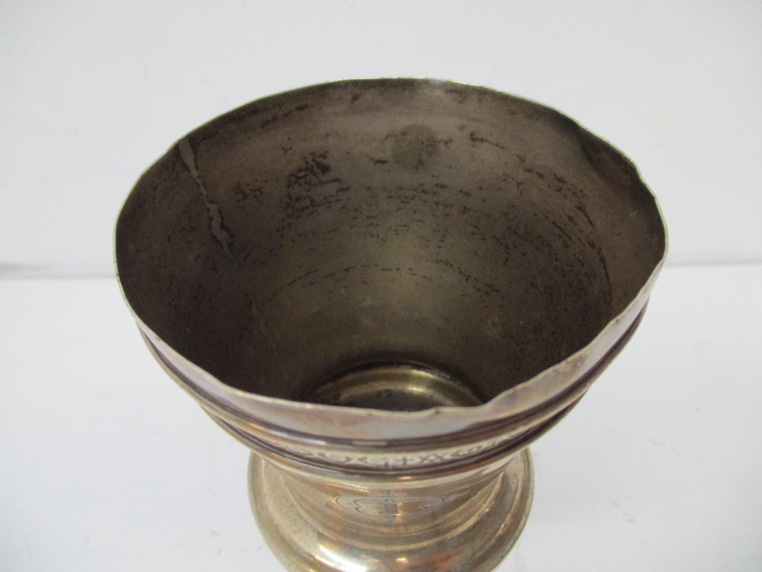 Military interest: a Victorian silver chalice/prize cup, Birmingham 1877, by Elkington & Co ( - Image 15 of 22