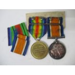 Two World War 1 medals comprising a British War and a Victory medal awarded to 306668 PTE RW Lockyer