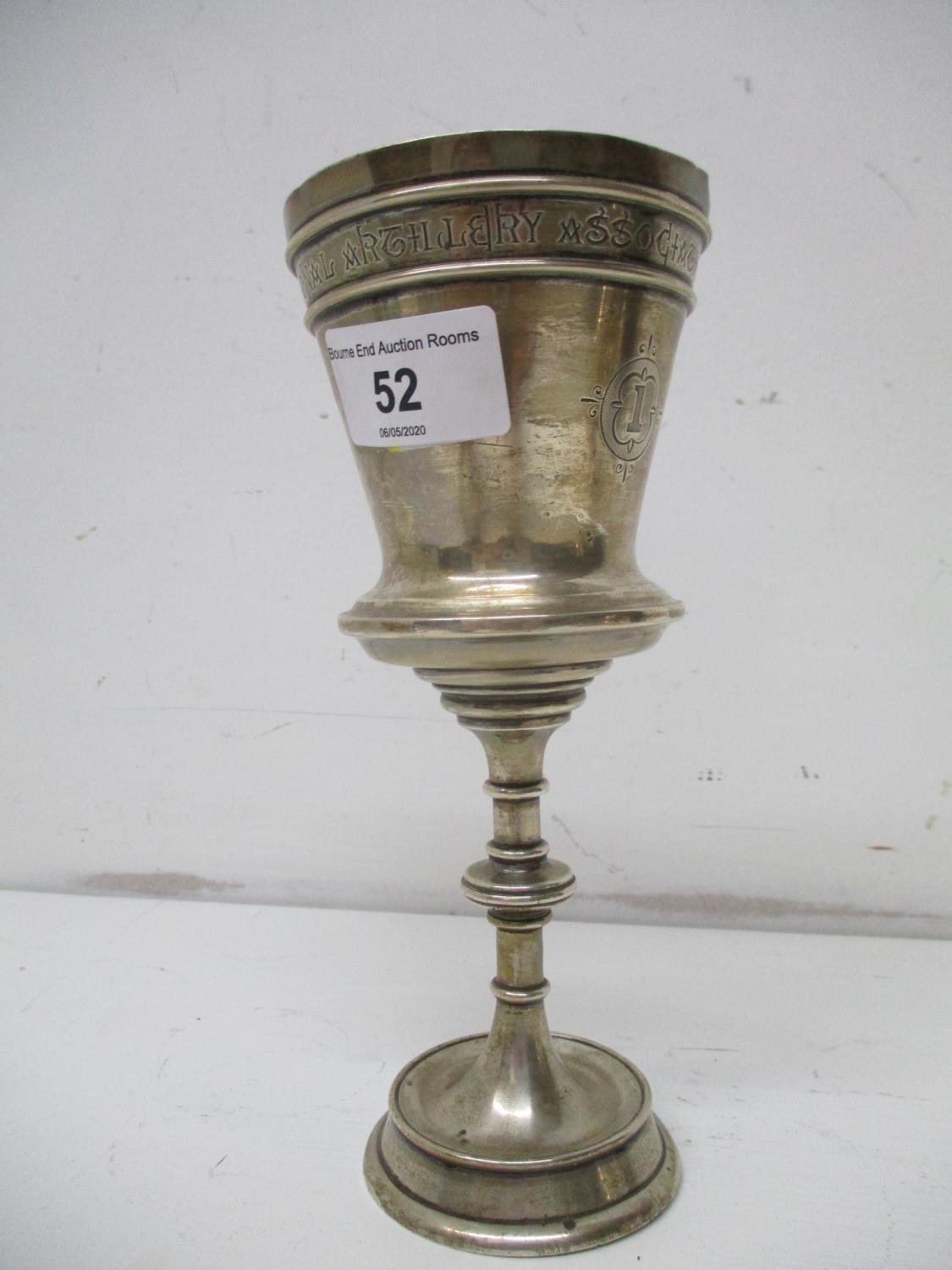 Military interest: a Victorian silver chalice/prize cup, Birmingham 1877, by Elkington & Co ( - Image 6 of 22