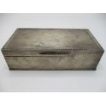 An Elizabeth II silver cigarette box, London 1952, by Padgett and Braham Ltd, of rectangular form