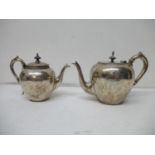 Two matched small late 19th century Dutch silver teapots, by J M Van Kempen & ZN, larger pot dated