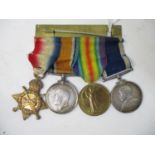 A group of four World War I medals awarded to K26447 HW Davies STO 1RN comprising of a 1914-15 Star,