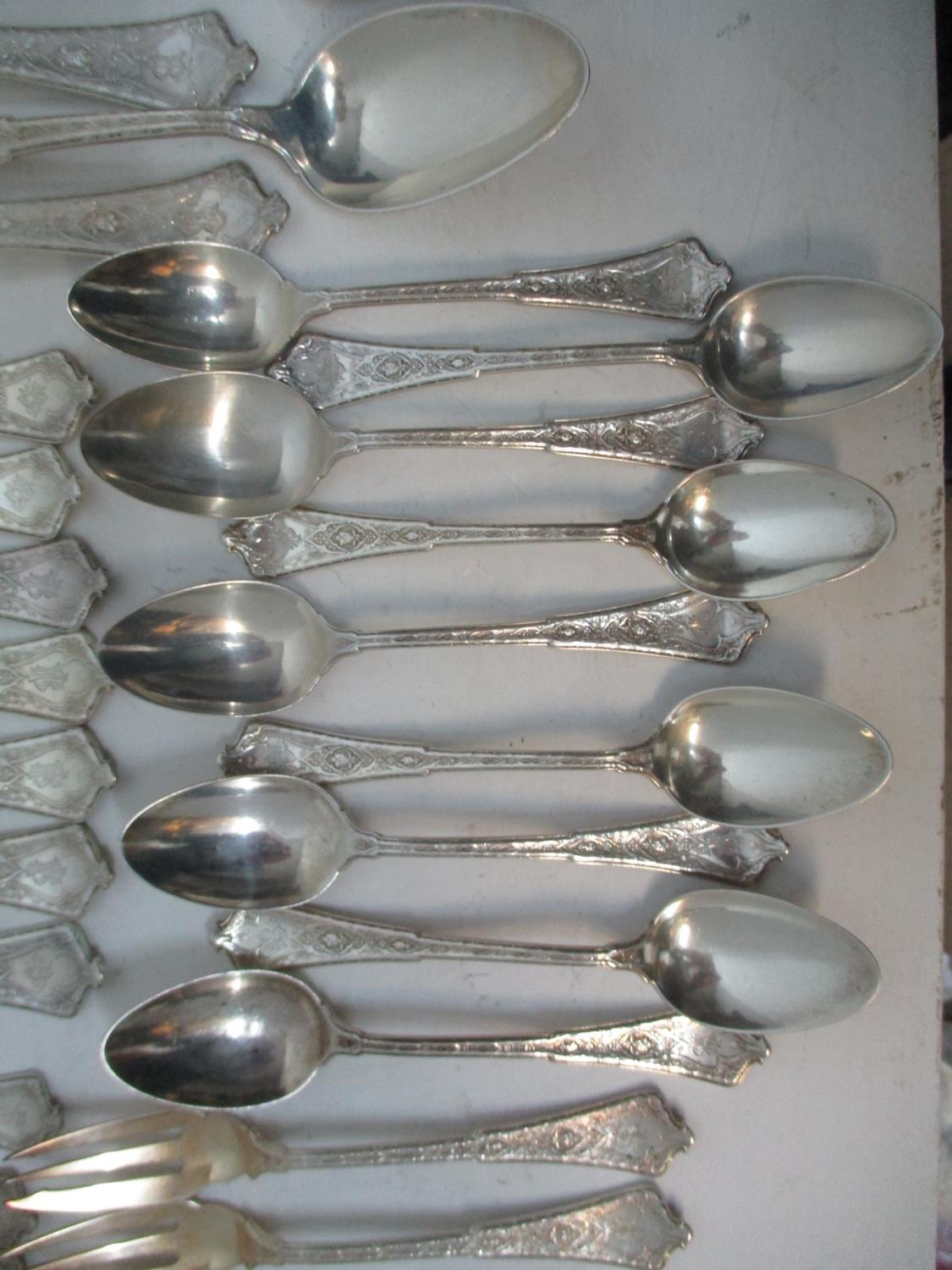 A late 19th century suite of Tiffany American sterling silver cutlery in the Persian pattern, each - Image 17 of 22