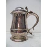 A George II silver lidded tankard by Richard Gurney & Thomas Cook, London 1750, with a hinged, domed
