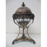 A late 18th/early 19th century French silver caviar pot and cover, Paris hallmark for 1798-1809,