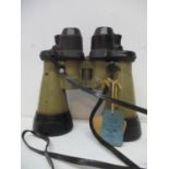 World War II Carl Zeiss Jena Blc U-Boat binoculars with the body in green paint, stamped 7 x 50