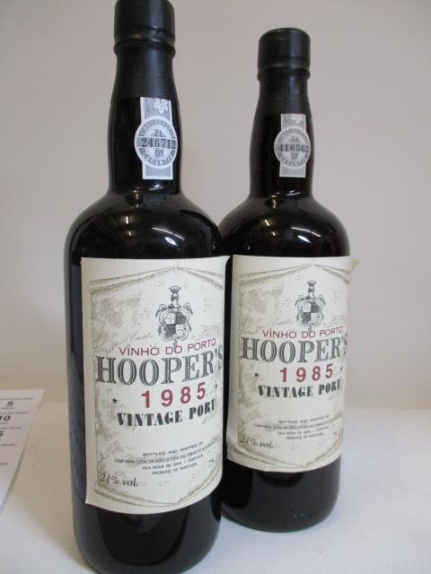 Two bottles of Hoopers 1985 vintage port 75cl
