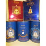 Five boxed bottles of Bells Old Scotch Whisky commemorating Royal birthdays and births, 2 x 70cl,