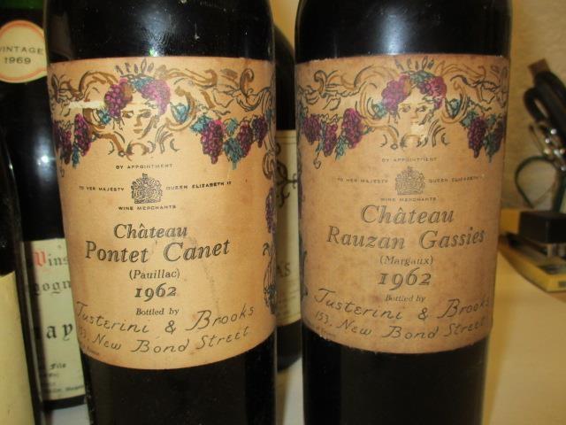 A quantity of seven mixed reds to include Chateau Pontet Canet Pauillac 1962 and Valnay 1969 - Image 2 of 2