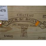 Six cased magnums of Chateau Tour St Bonnet Cru Bourgeois Medoc 2010 Location 5.5