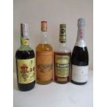 One bottle of Glenmorangie Highland Malt, 1lt and one bottle of Moet & Chandon White Star