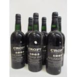 Six bottles of Croft 1963 vintage port, 75cl