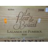 Twelve cased bottles of La Fleur de Bouard LaLande de Pomerol 2008 Location RAM