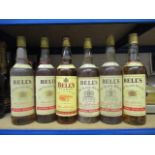 Six bottles of Bells Finest Old Scotch Whisky 75cl and 70cl,26 2/3fl oz