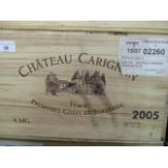 Six cased magnums Chateau Carrignan Premiere Cotes De Bordeaux 2005 Location 4.5