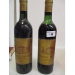 Two bottles of Chateau Fonreaud Medoc 1966