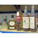 Five mixed bottles of Scotch Whisky to include The Famous Grouse 75cl, Grants 1lt, Bells and High