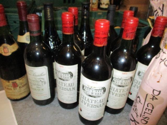 Thirty three mixed bottles of red wine to include 1973 Chateau Liverson, 1973 Beaune-Teurons