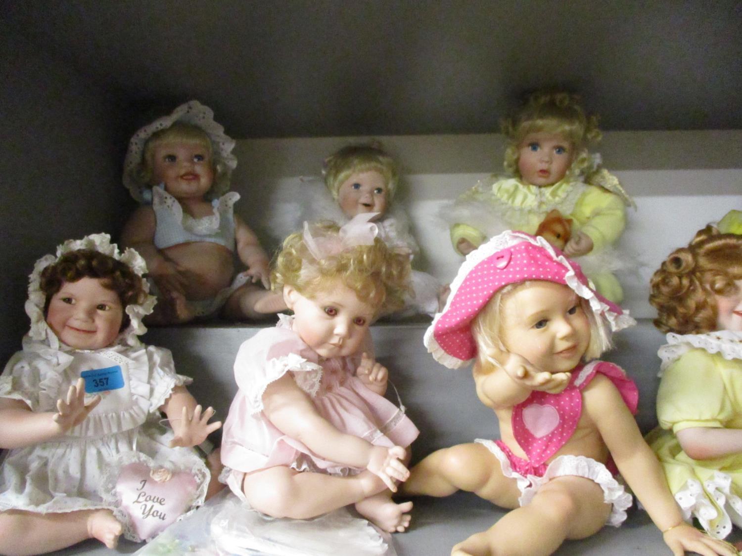 A collection of 1990s Cindy Marschner Rolie Hamilton Collection bisque dolls and others - Image 3 of 6